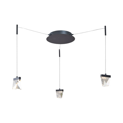 Atlas LED Chandelier in Matte Black (3-Light).