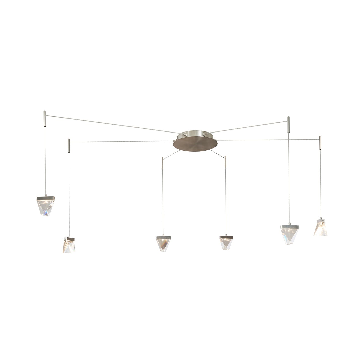 Atlas LED Chandelier in Brushed Nickel (6-Light).