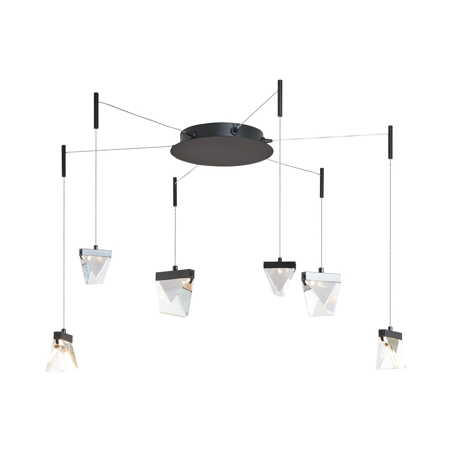 Atlas LED Chandelier in Matte Black (6-Light).