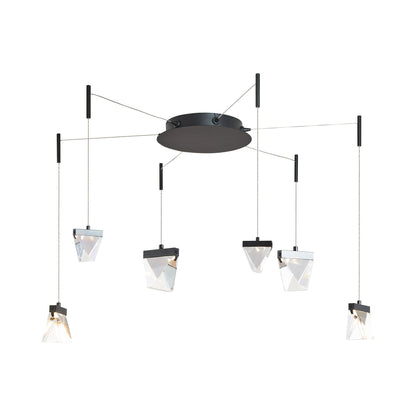 Atlas LED Chandelier in Matte Black (6-Light).