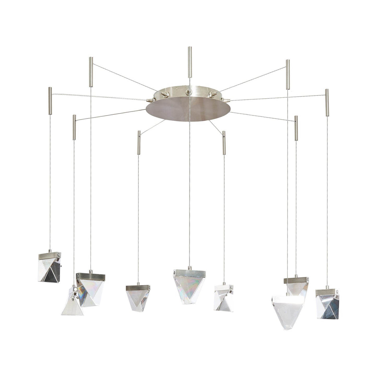 Atlas LED Chandelier in Brushed Nickel (9-Light).