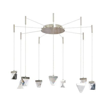 Atlas LED Chandelier in Brushed Nickel (9-Light).