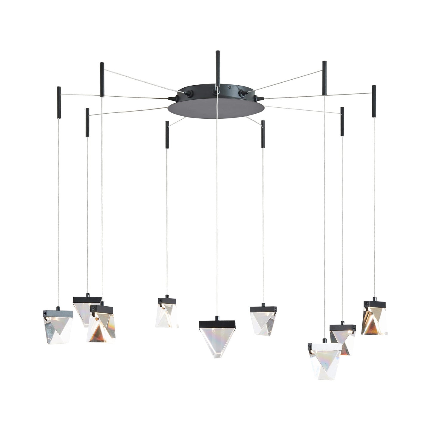 Atlas LED Chandelier in Matte Black (9-Light).