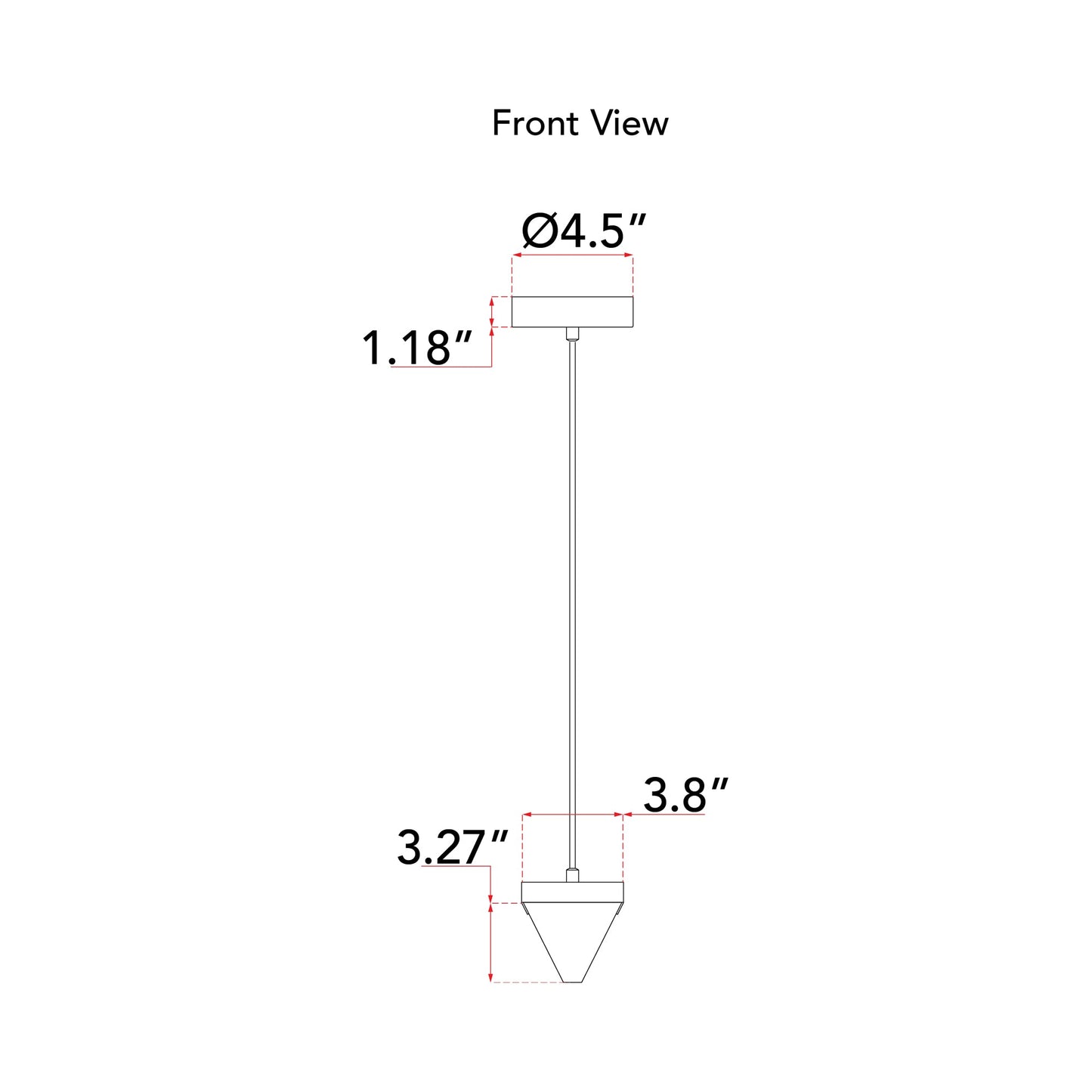 Atlas LED Pendant Light - line drawing.