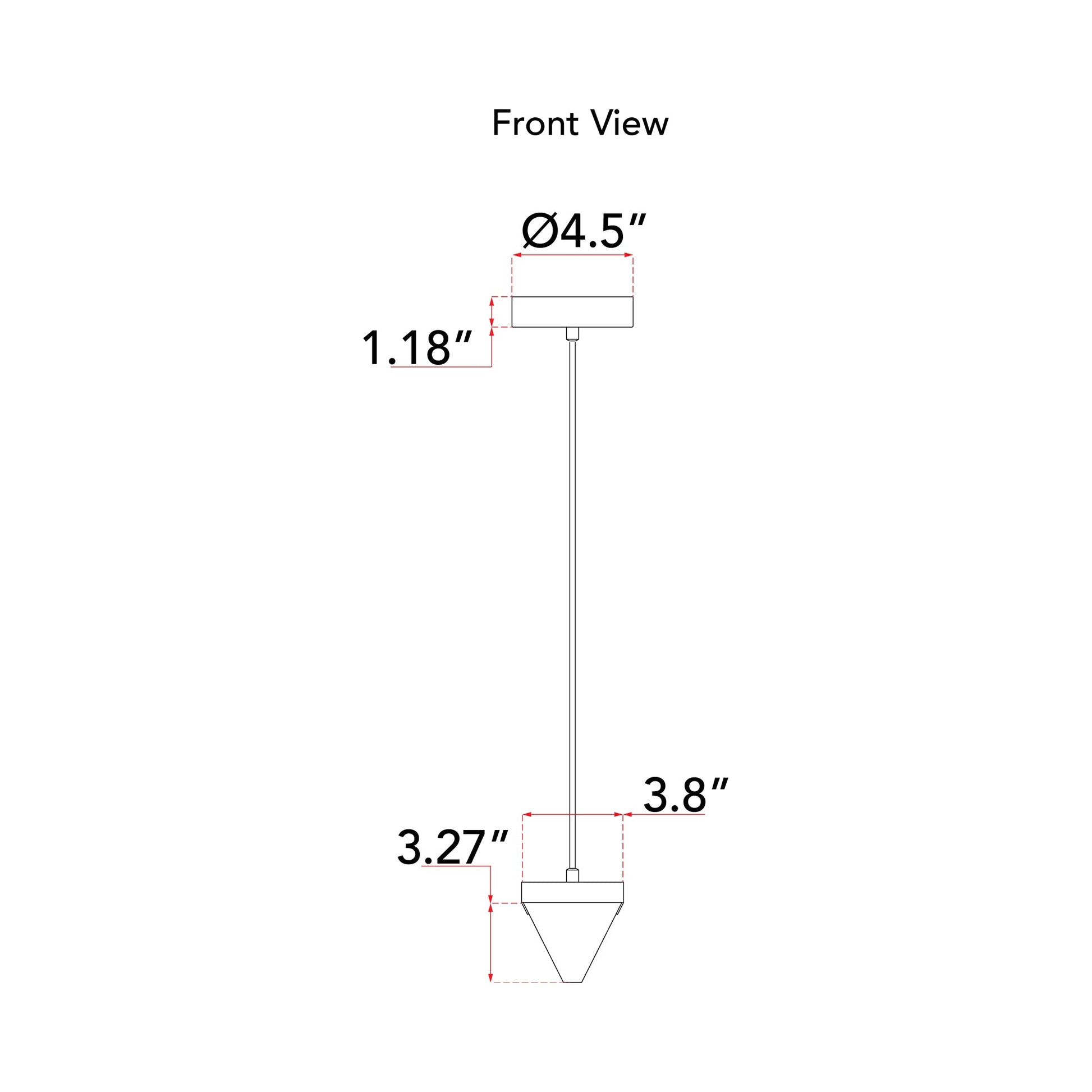 Atlas LED Pendant Light - line drawing.