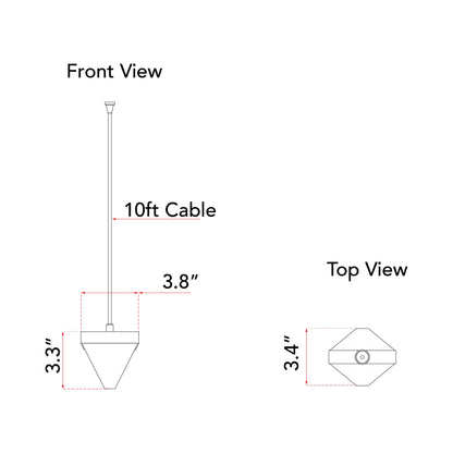 Atlas LED Pendant Light - line drawing.