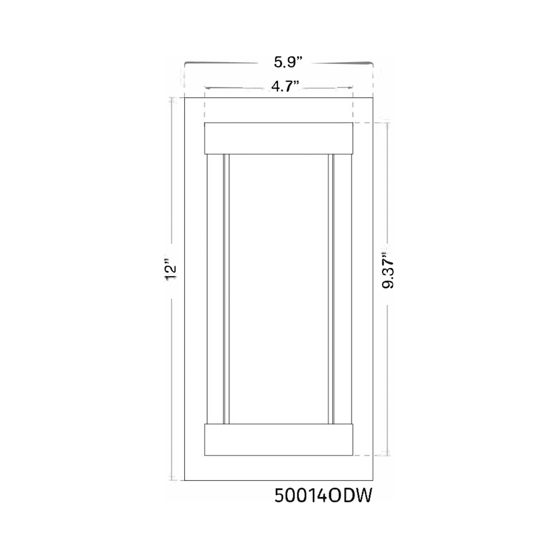 Atom Outdoor LED Wall Light - line drawing.