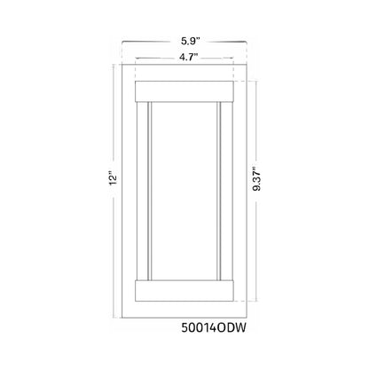 Atom Outdoor LED Wall Light - line drawing.