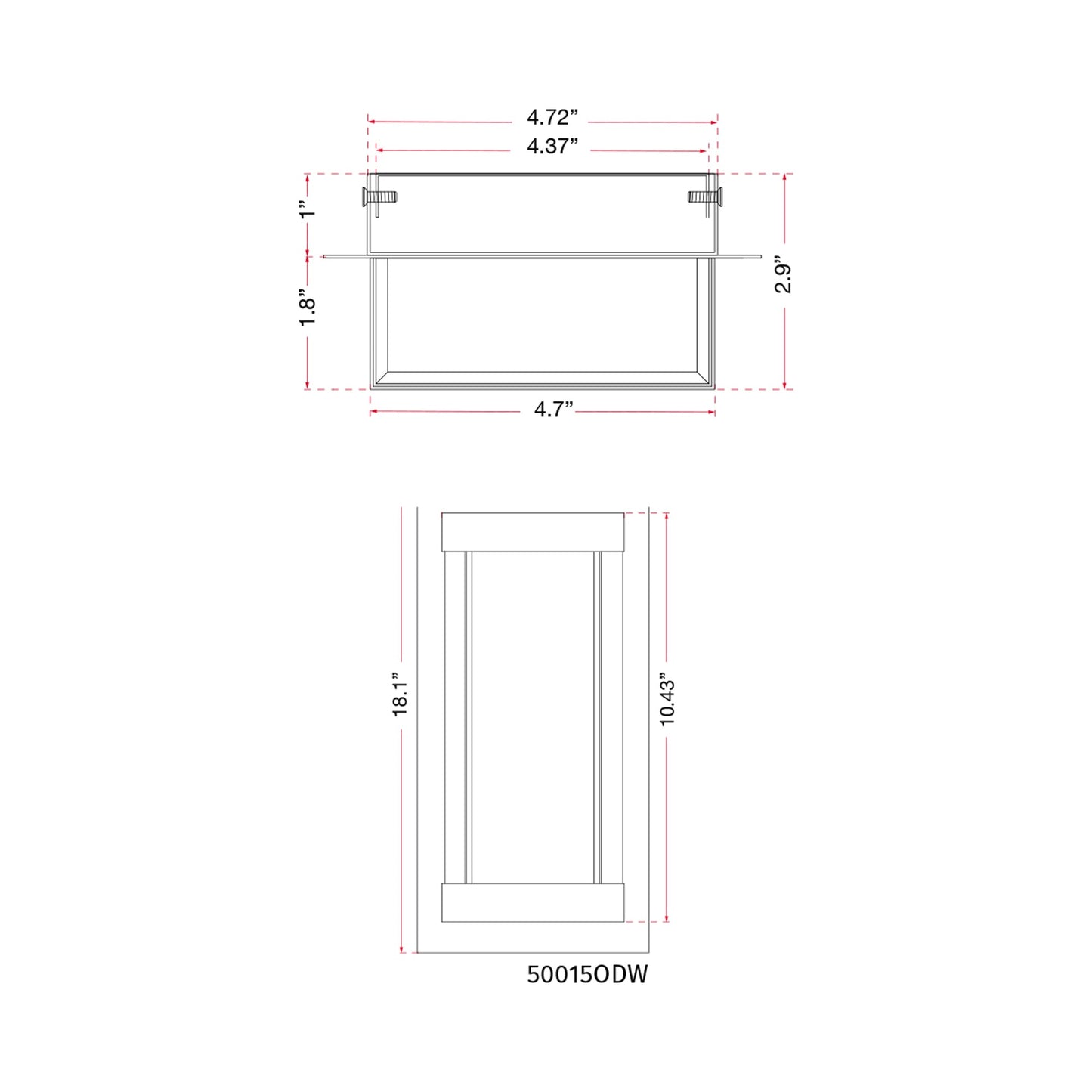 Atom Outdoor LED Wall Light - line drawing.