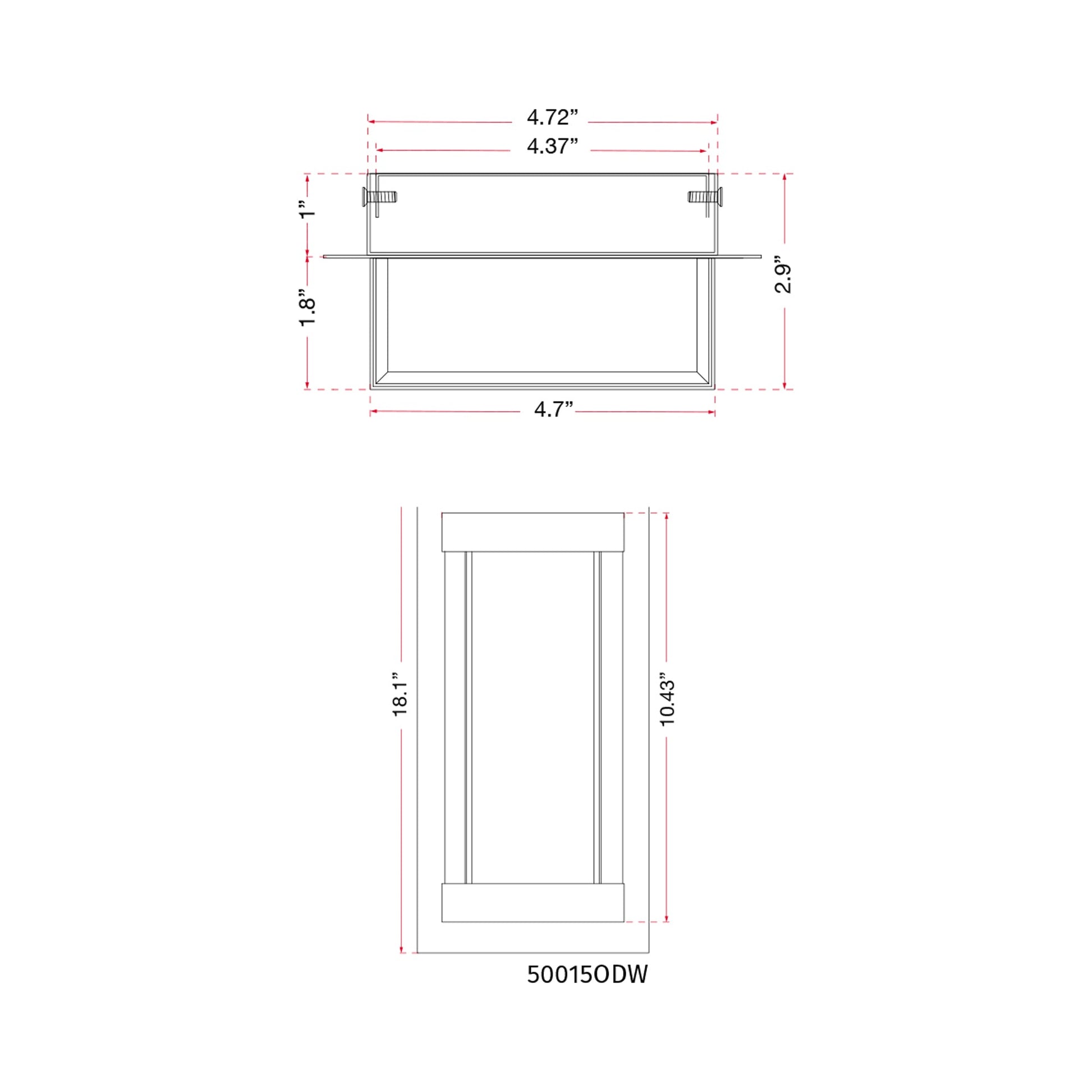 Atom Outdoor LED Wall Light - line drawing.