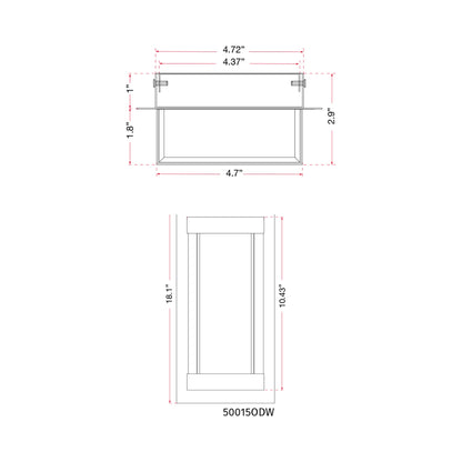 Atom Outdoor LED Wall Light - line drawing.