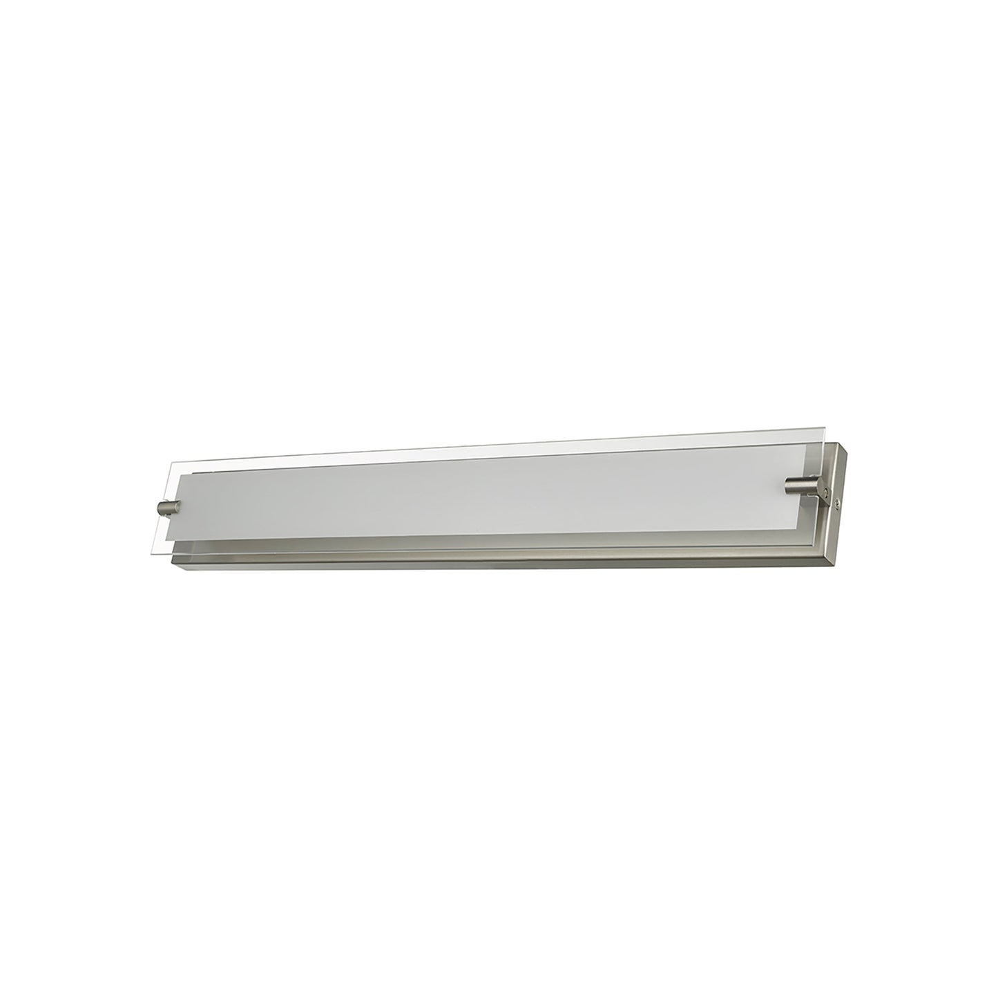 Blaze LED Bath Vanity Light in Brushed Nickel/Frosted Glass (28.3-Inch).
