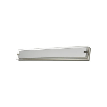 Blaze LED Bath Vanity Light in Brushed Nickel/Frosted Glass (28.3-Inch).