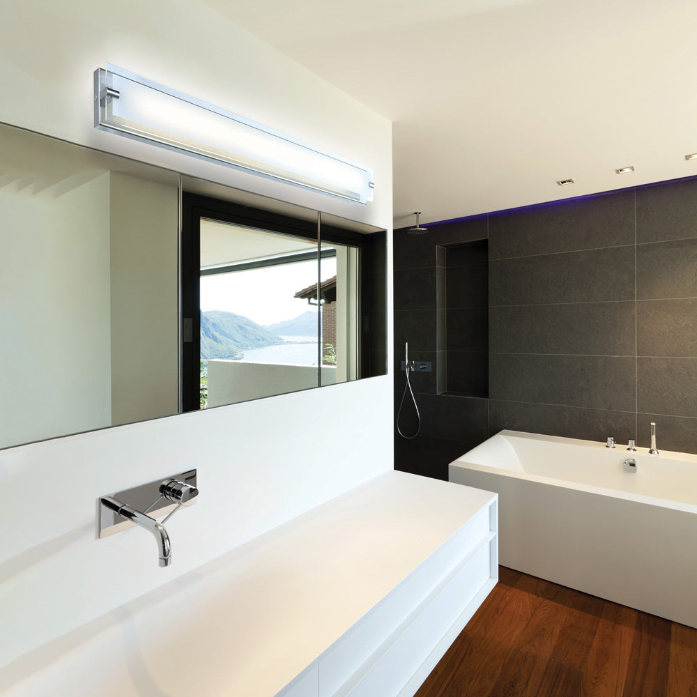 Blaze LED Bath Vanity Light in bathroom.