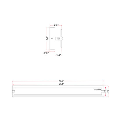 Blaze LED Bath Vanity Light - line drawing.