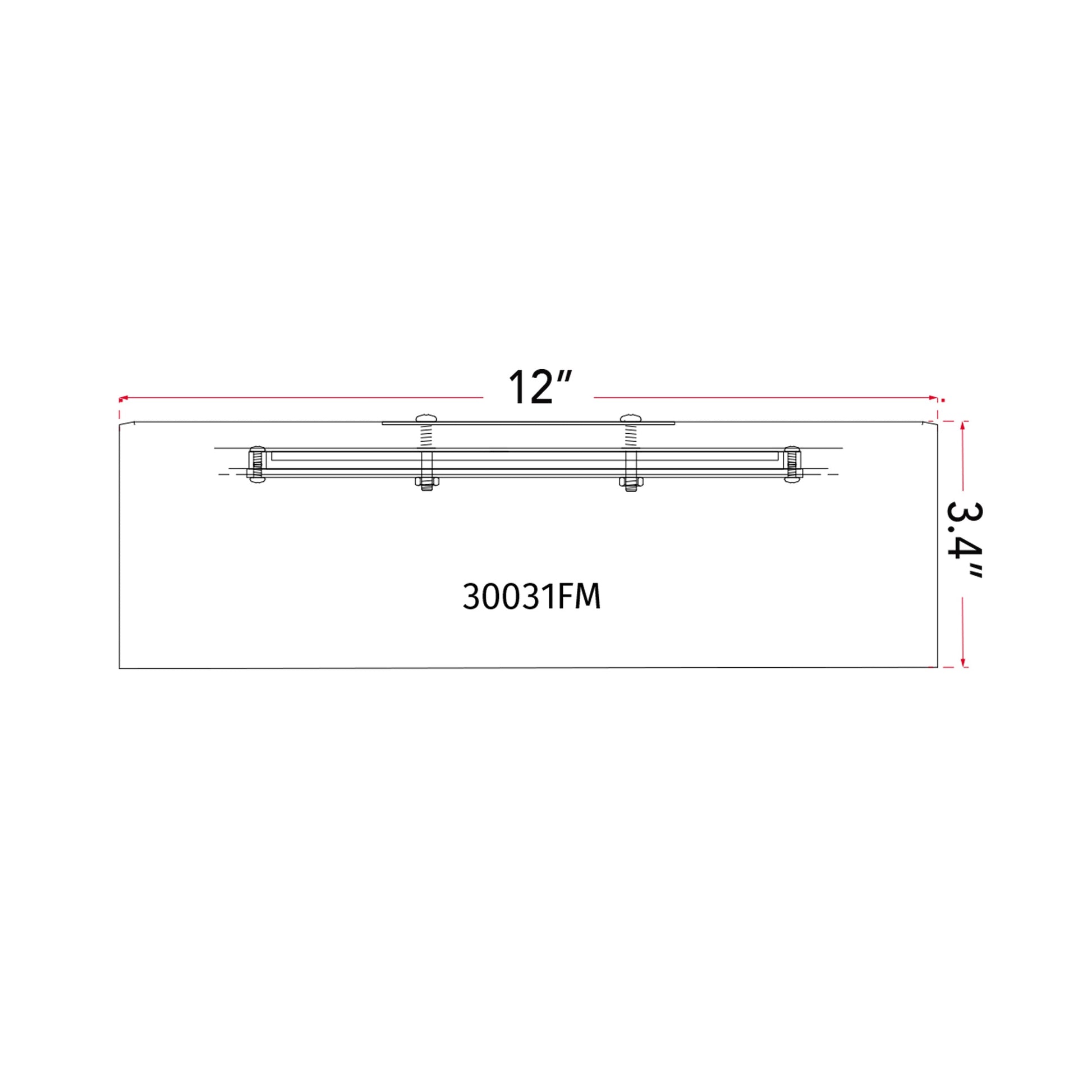 Bongo LED Flush Mount Ceiling Light - line drawing.