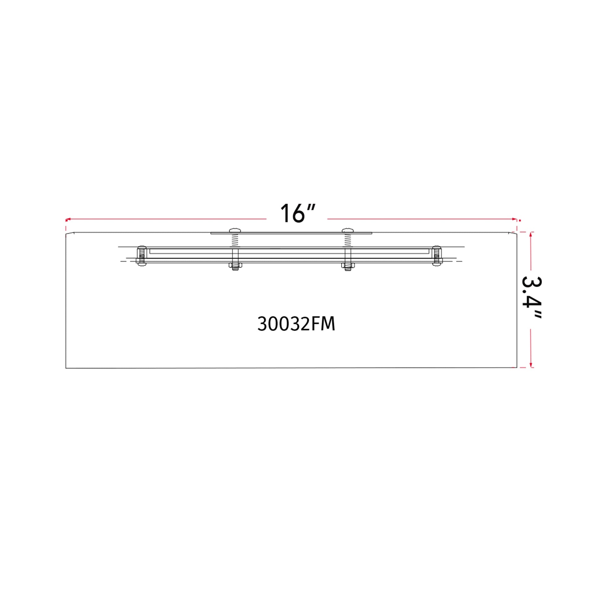 Bongo LED Flush Mount Ceiling Light - line drawing.