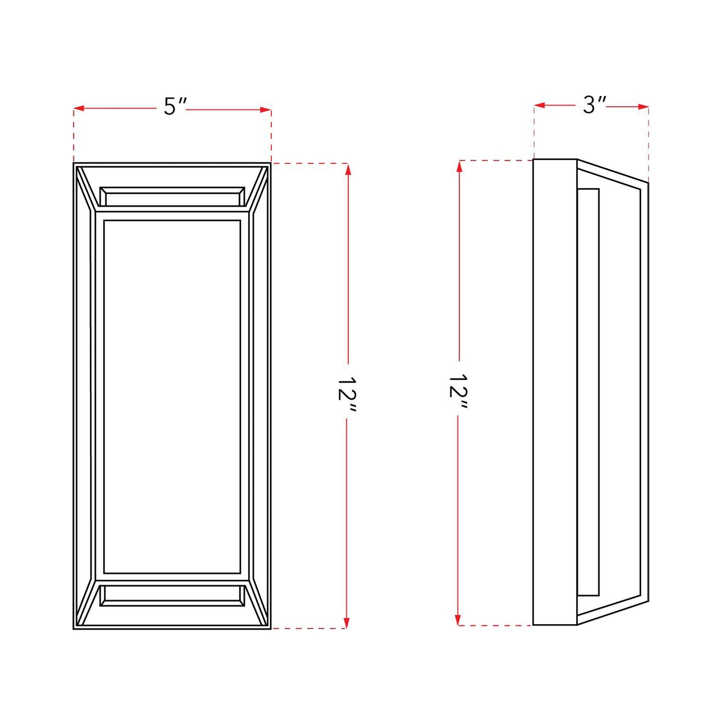 Cell Outdoor LED Wall Light - line drawing.