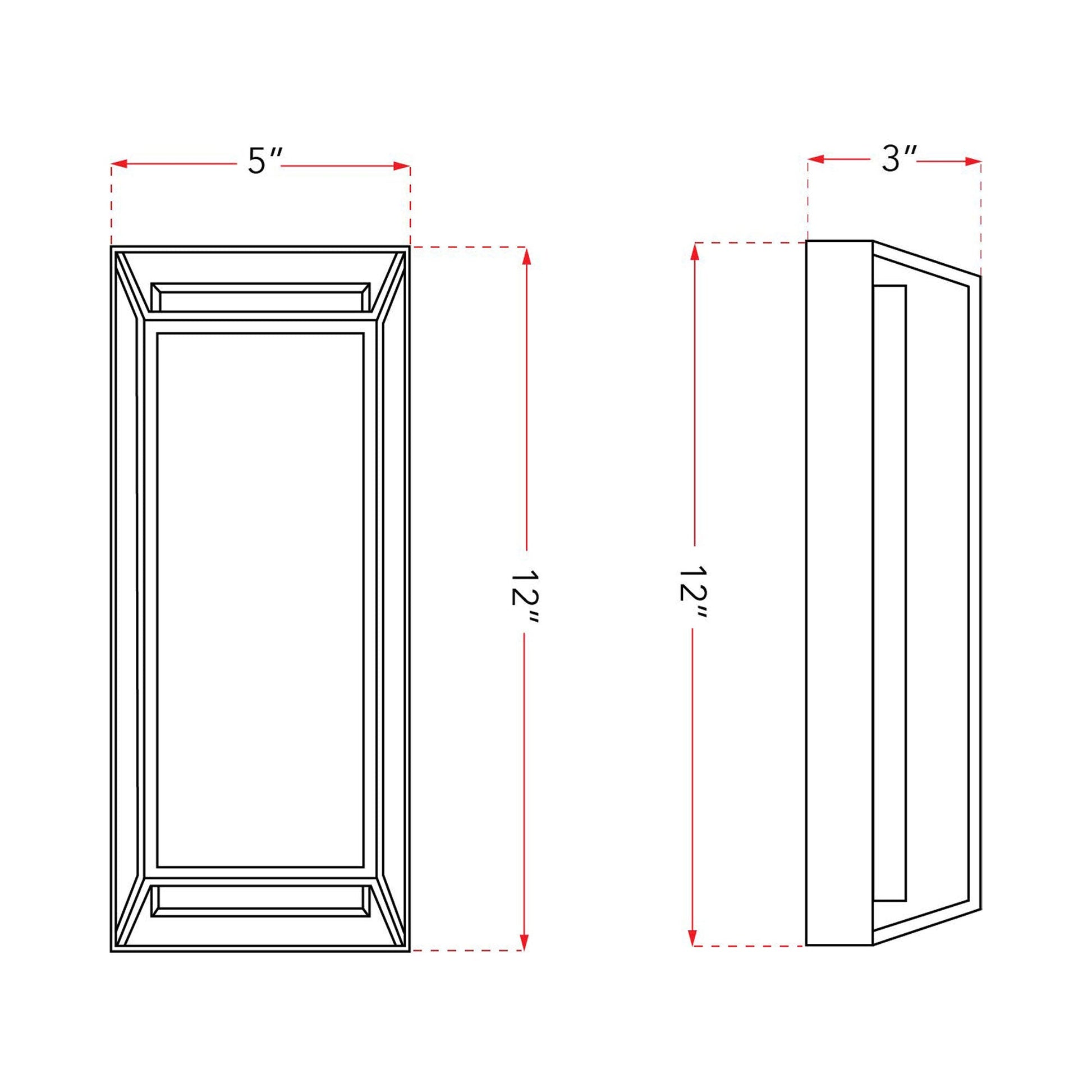 Cell Outdoor LED Wall Light - line drawing.