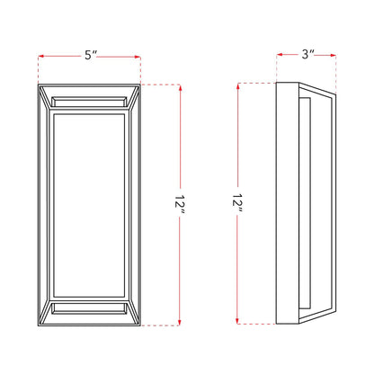 Cell Outdoor LED Wall Light - line drawing.