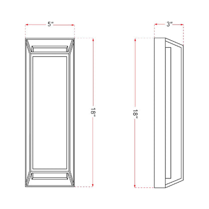Cell Outdoor LED Wall Light - line drawing.