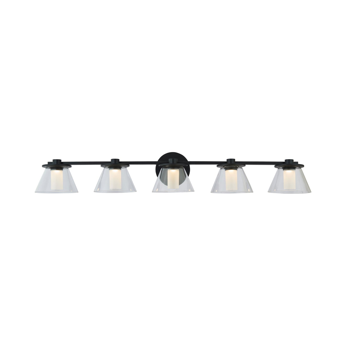 Cone LED Bath Vanity Light in Black (5-Light).