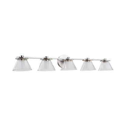 Cone LED Bath Vanity Light in Brushed Nickel (5-Light).