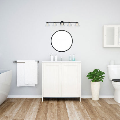 Cone LED Bath Vanity Light in bathroom.