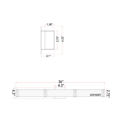 Cosmo LED Bath Vanity Light - line drawing.