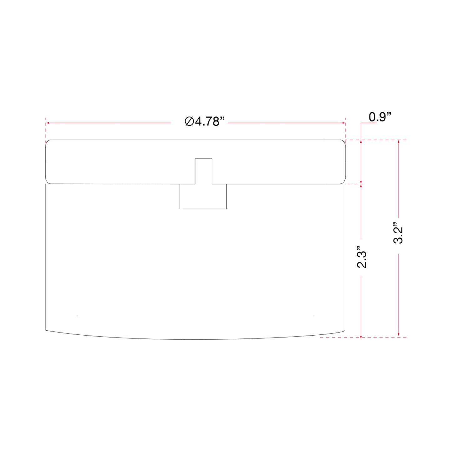 Elf Moulded Outdoor LED Ceiling / Wall Light - line drawing.