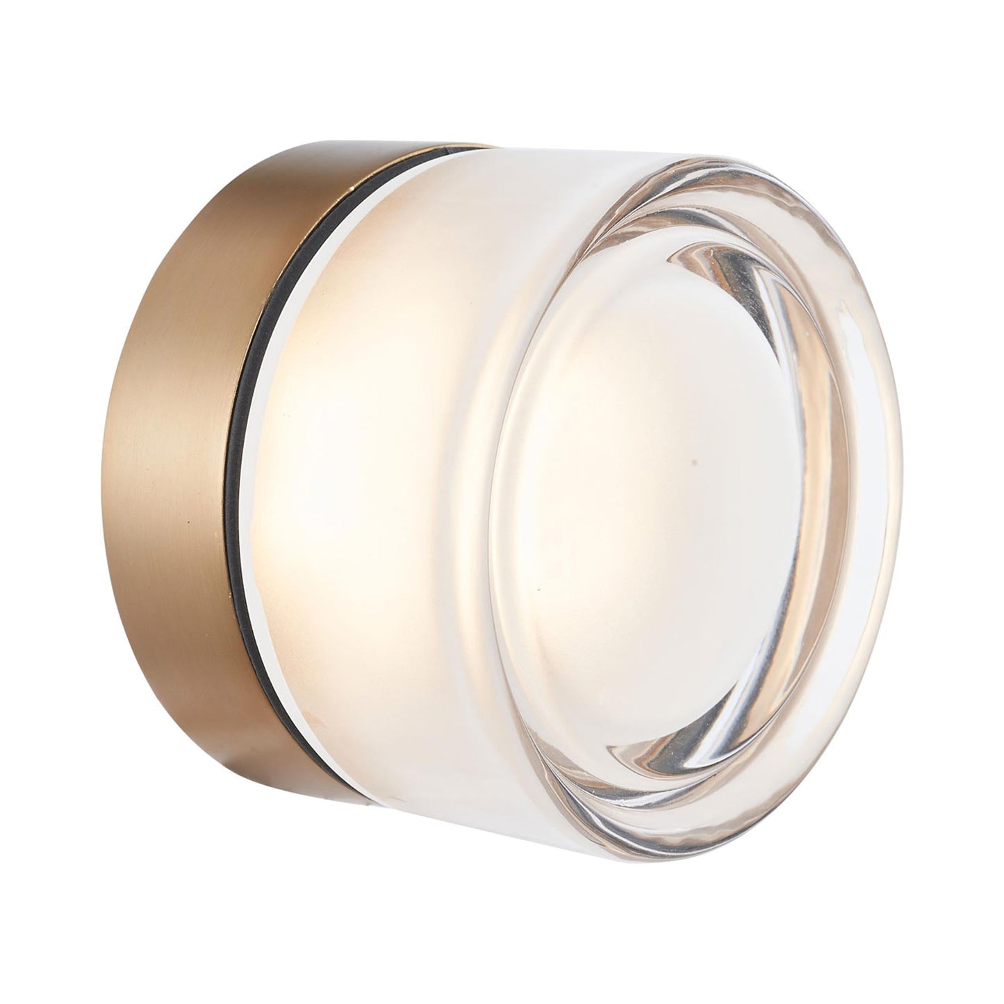 Elf Outdoor LED Ceiling / Wall Light in Anodized Gold / Frosted Glass.