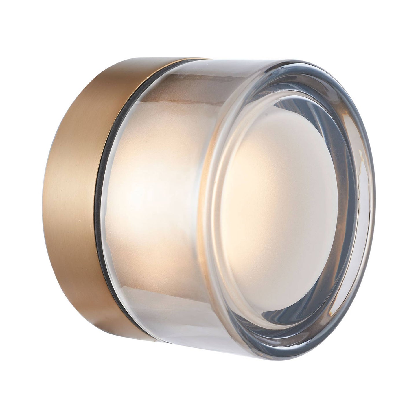Elf Outdoor LED Ceiling / Wall Light in Anodized Gold / Smoked Glass.
