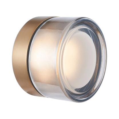 Elf Outdoor LED Ceiling / Wall Light in Anodized Gold / Smoked Glass.