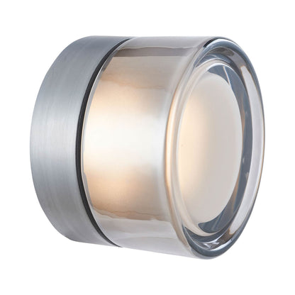 Elf Outdoor LED Ceiling / Wall Light in Anodized Aluminum / Smoked Glass.