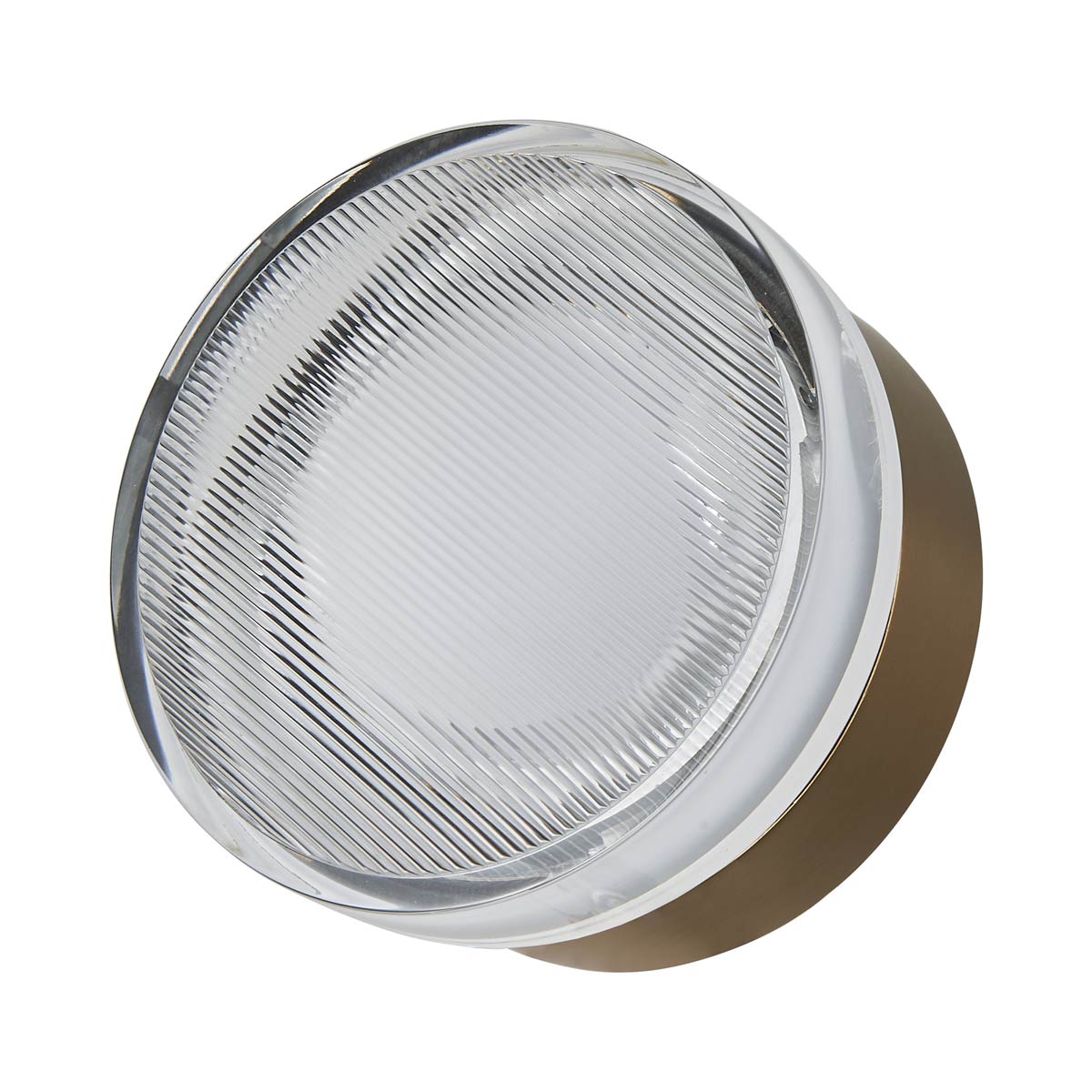 Elf Ribbed Outdoor LED Ceiling / Wall Light in Brushed Brass.