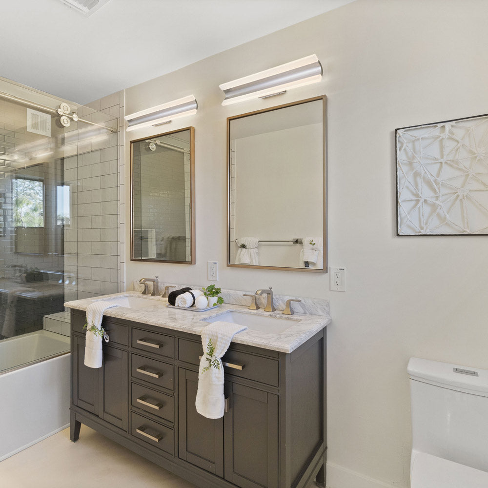 Eros LED Bath Vanity Light in bathroom.