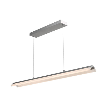 Eros Linear LED Pendant Light in Titanium Silver.
