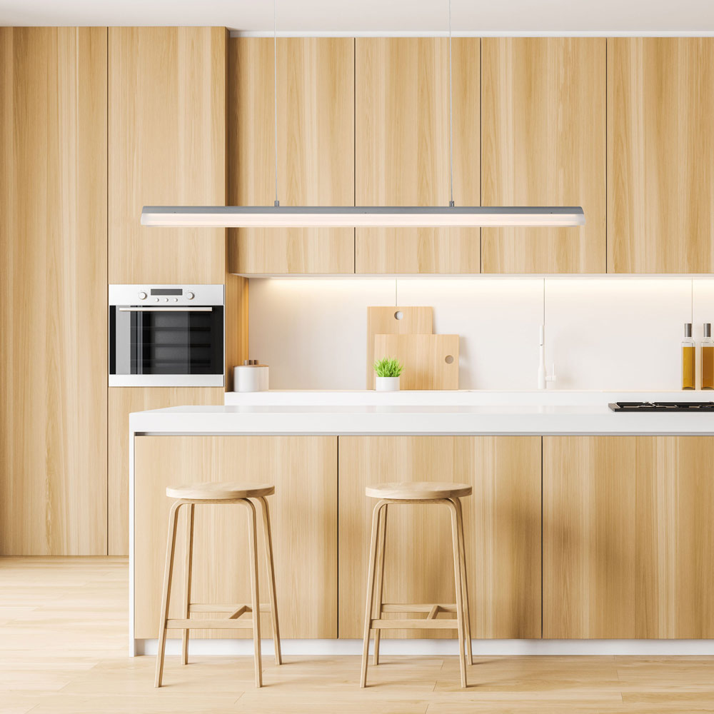 Eros Linear LED Pendant Light in kitchen.