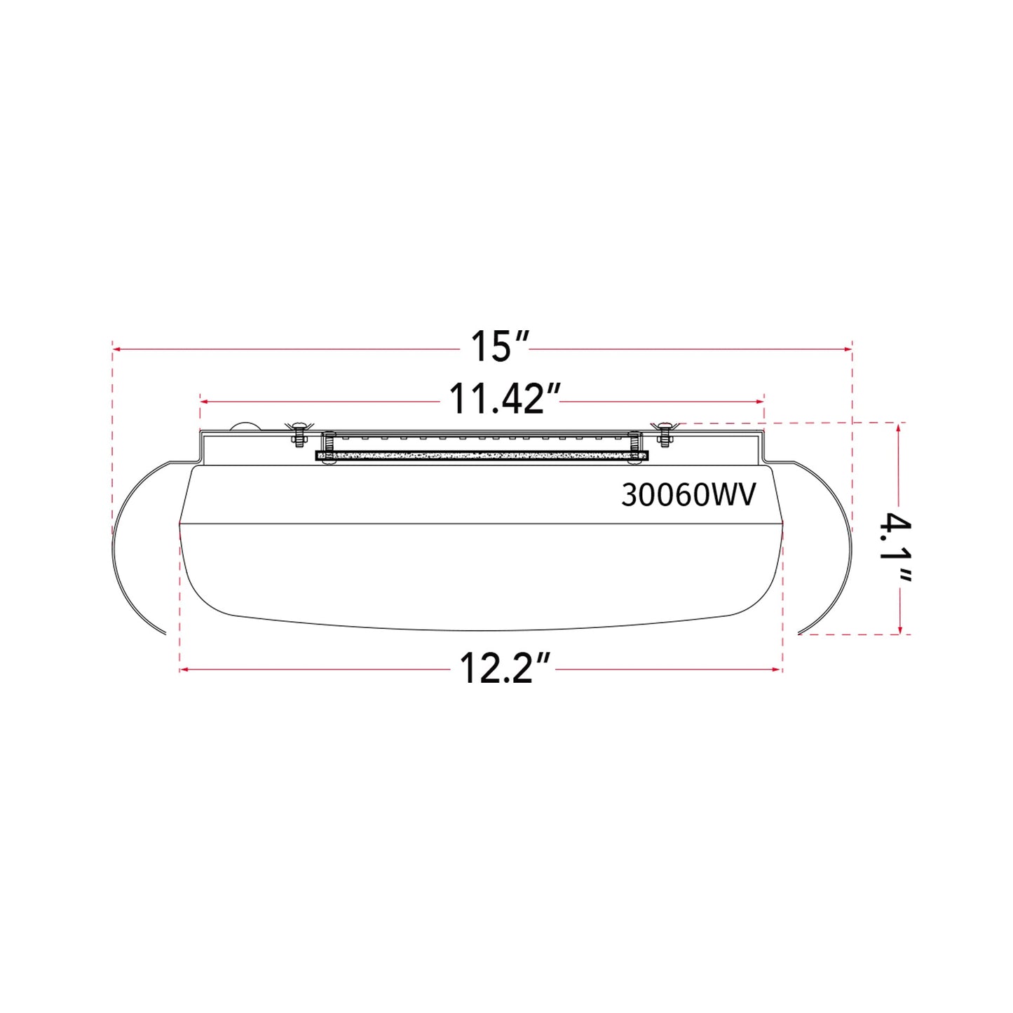 Euphoria LED Flush Mount Ceiling Light - line drawing.