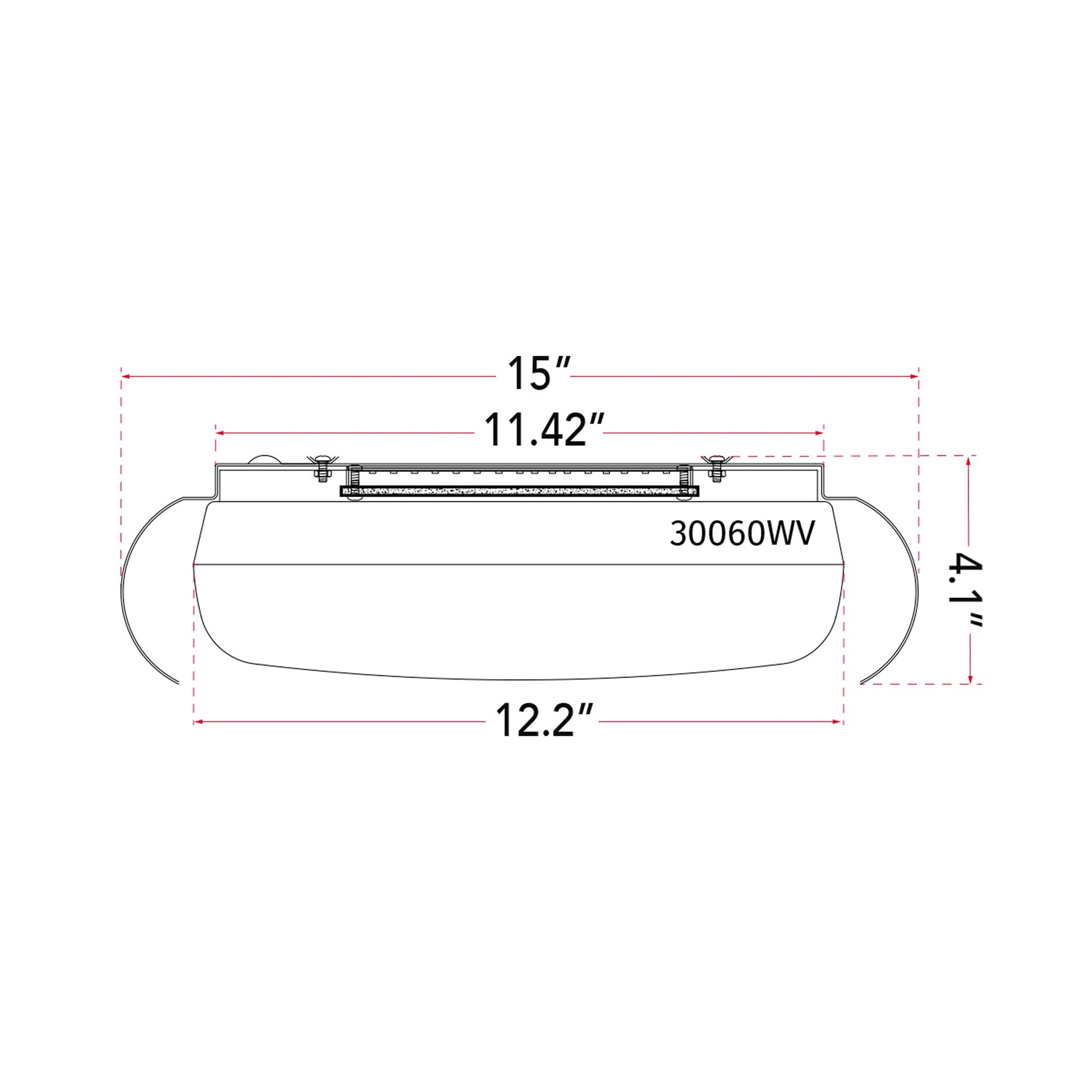 Euphoria LED Flush Mount Ceiling Light - line drawing.