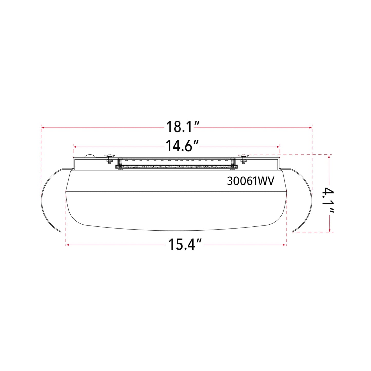 Euphoria LED Flush Mount Ceiling Light - line drawing.