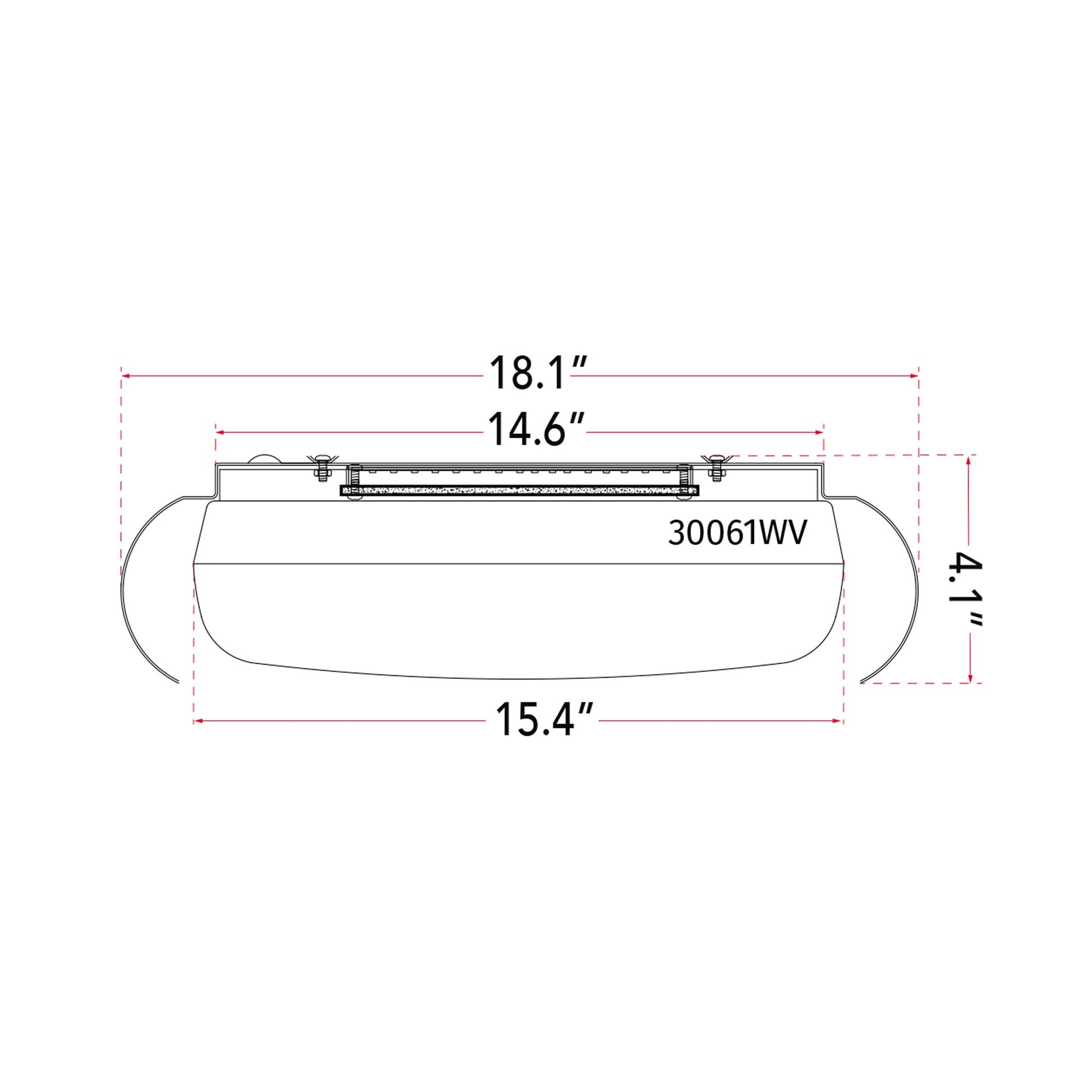 Euphoria LED Flush Mount Ceiling Light - line drawing.