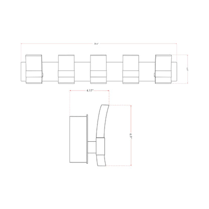 Fang LED Bath Vanity Light - line drawing.