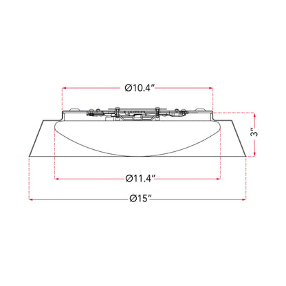 Flare LED Flush Mount Ceiling Light - line drawing.