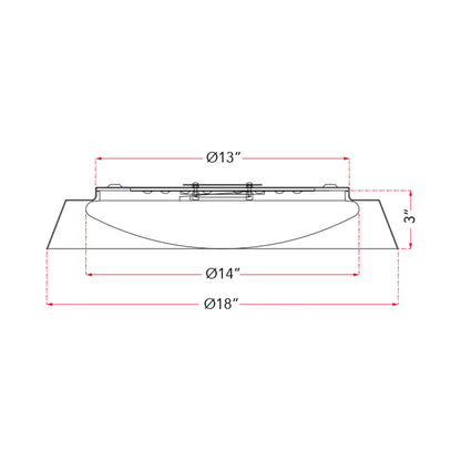 Flare LED Flush Mount Ceiling Light - line drawing.