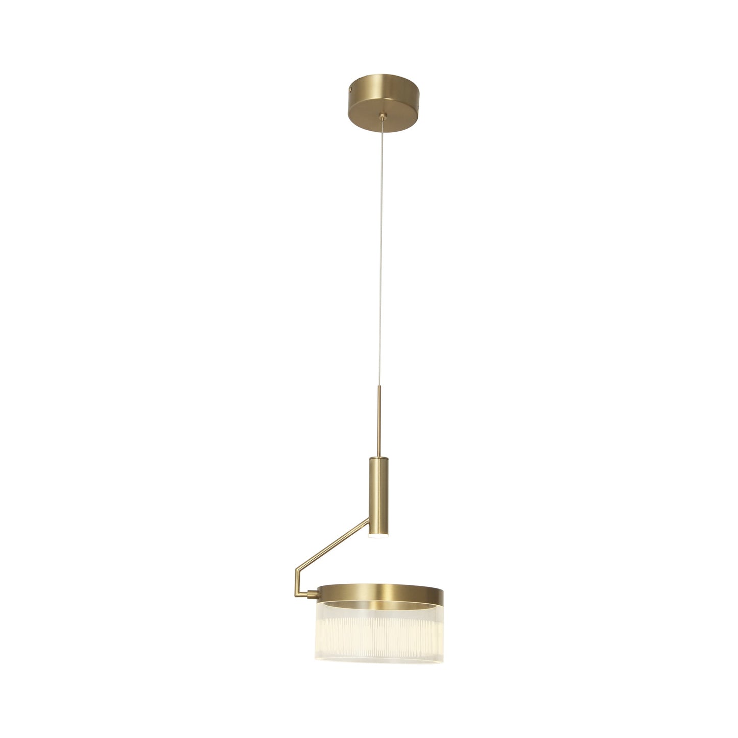 Fleming LED Pendant Light in Brushed Brass.