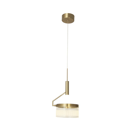 Fleming LED Pendant Light in Brushed Brass.