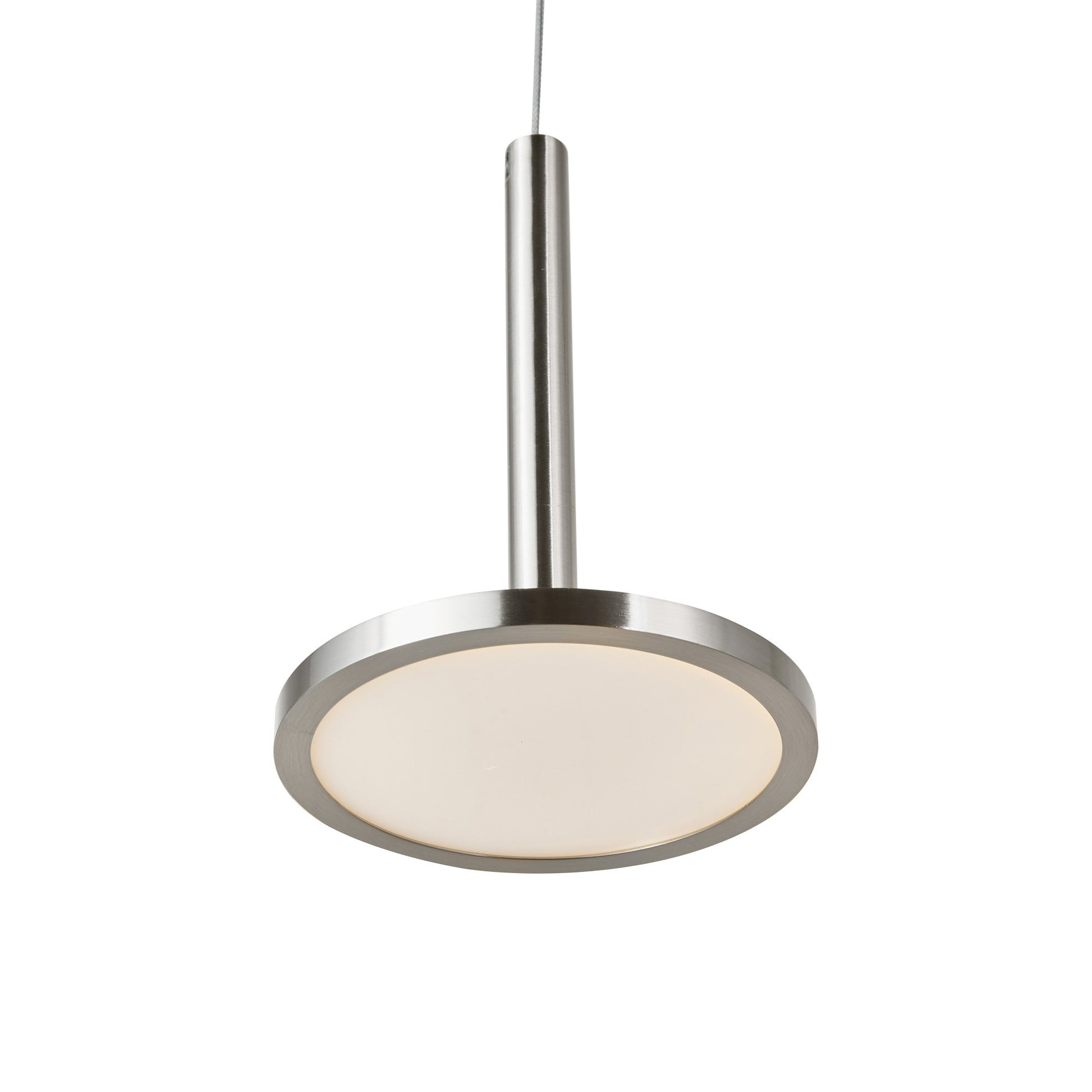 Flip LED Pendant Light in Brushed Nickel.