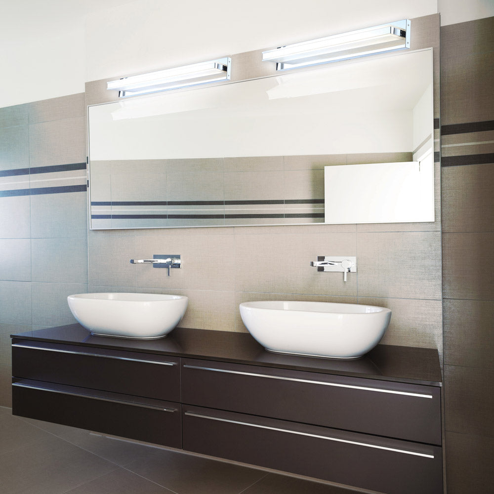 Fusion LED Bath Vanity Light in bathroom.
