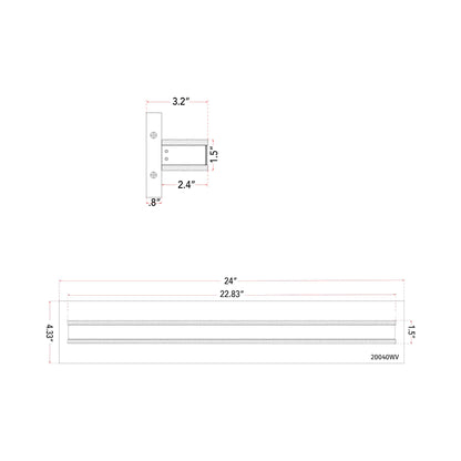 Fusion LED Bath Vanity Light - line drawing.